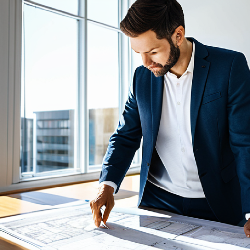 **
"A professional architect, fully clothed in a modest blazer and slacks, reviewing blueprints in a bright, modern office space filled with sunlight. Natural pose, perfect anatomy, correct proportions, well-formed hands, proper finger count. Safe for work, appropriate content, family-friendly, professional photography, high quality."
**